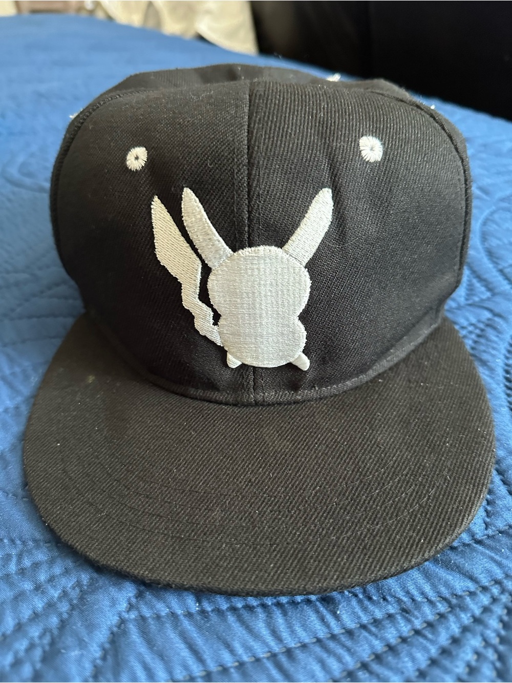 Pokemon Black Hat with White Pikachu Emblem
